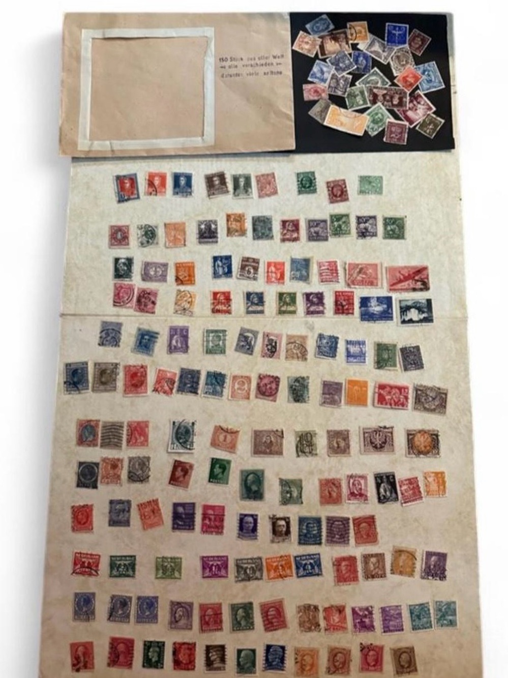 150 pieces stamps from all over the world
